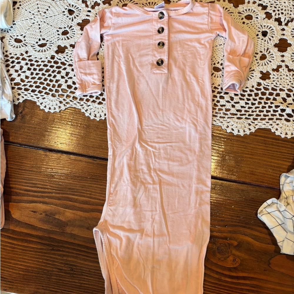 EUC light pink Lou Lou and Company gown. Newborn.